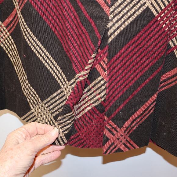 Ann Taylor Corduroy Pencil Skirt Front Pleat Hidden Zipper Multicolor Pattern - Picture 5 of 14